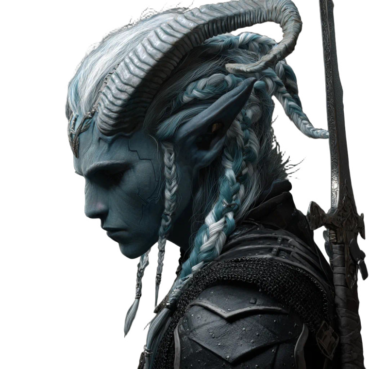 Tiefling Warrior V24 Vinyl Car Decal Sticker – Waterproof & UV-Resistant 3.4133333333333336"