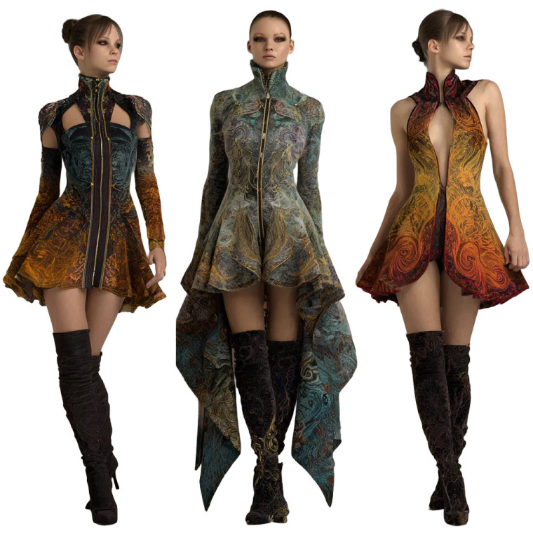 Futuristic Dresses Vinyl Car Decal Sticker – Waterproof & UV-Resistant 6.826666666666667"