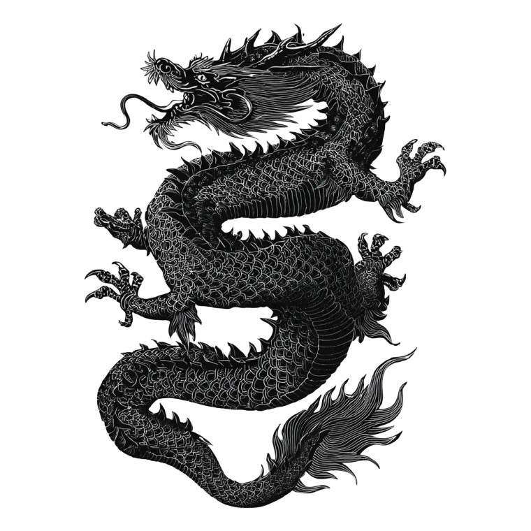 Chinese Dragon V17 Vinyl Car Decal Sticker – Waterproof & UV-Resistant 3.4133333333333336"