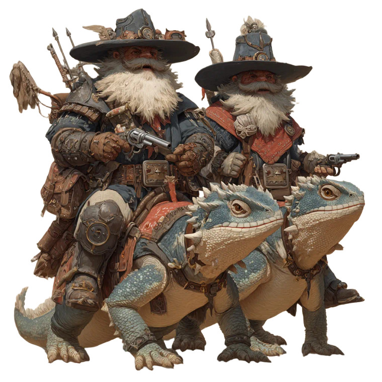 Desert Dwarves Gunslingers Vinyl Car Decal Sticker – Waterproof & UV-Resistant 3.4133333333333336"