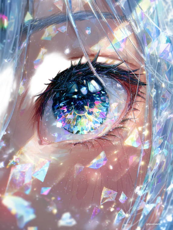 Fantasy Anime Eyes Vinyl Car Decal Sticker – Waterproof & UV-Resistant 8.213333333333333"