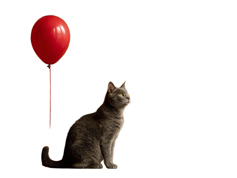 Cat With Balloon V5 Vinyl Car Decal Sticker – Waterproof & UV-Resistant 3.0933333333333333"