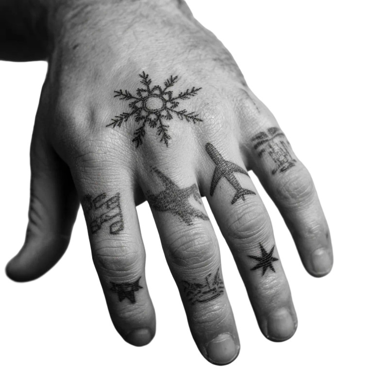 Tattooed Hand V3 Vinyl Car Decal Sticker – Waterproof & UV-Resistant 3.4133333333333336"