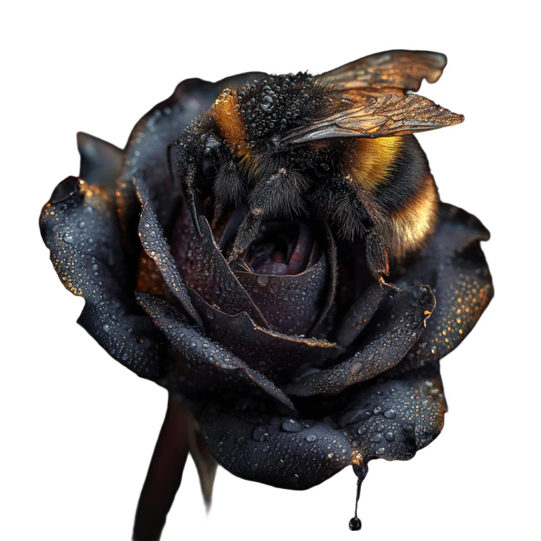 Bumble Bee Rose Vinyl Car Decal Sticker – Waterproof & UV-Resistant 3.4133333333333336"
