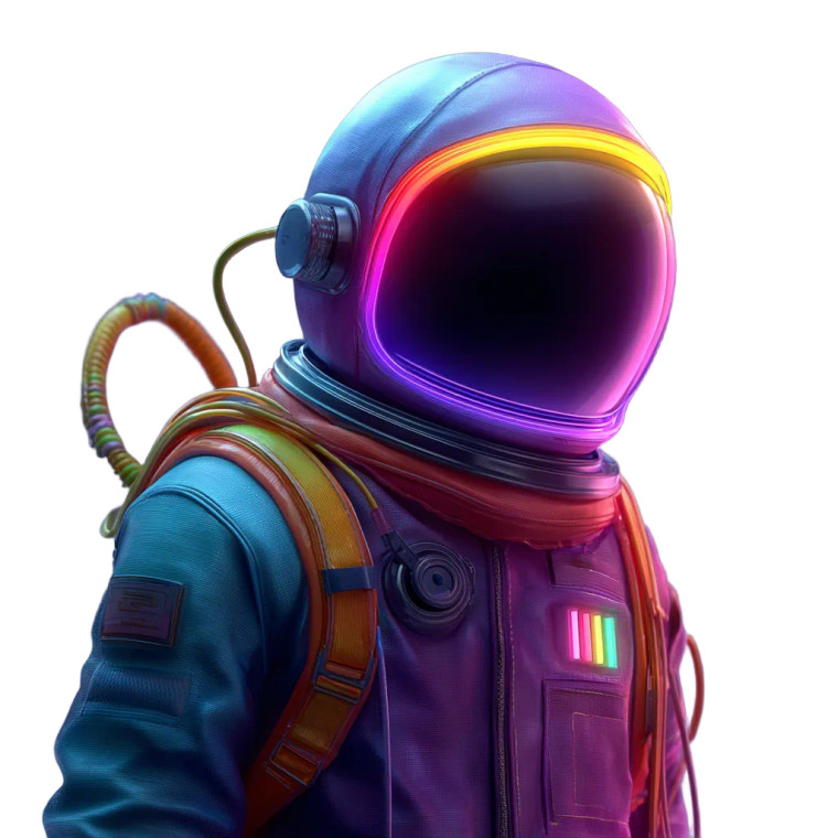 Neon Astronaut V2 Vinyl Car Decal Sticker – Waterproof & UV-Resistant 3.4133333333333336"