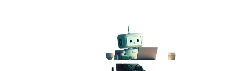 Friendly Robot At Desk Vinyl Car Decal Sticker – Waterproof & UV-Resistant 4.05333333333333