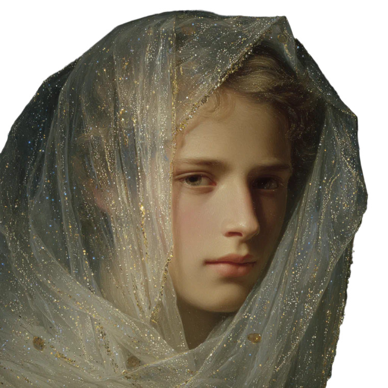 Magical Veiled Boy Vinyl Car Decal Sticker – Waterproof & UV-Resistant 3.4133333333333336"