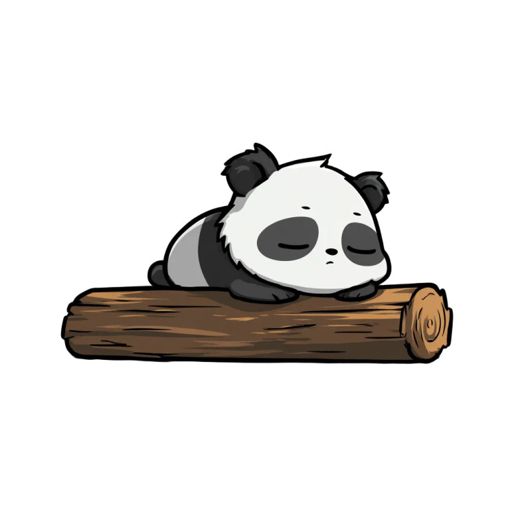 Sleepy Panda V2 Vinyl Car Decal Sticker – Waterproof & UV-Resistant 3.4133333333333336"