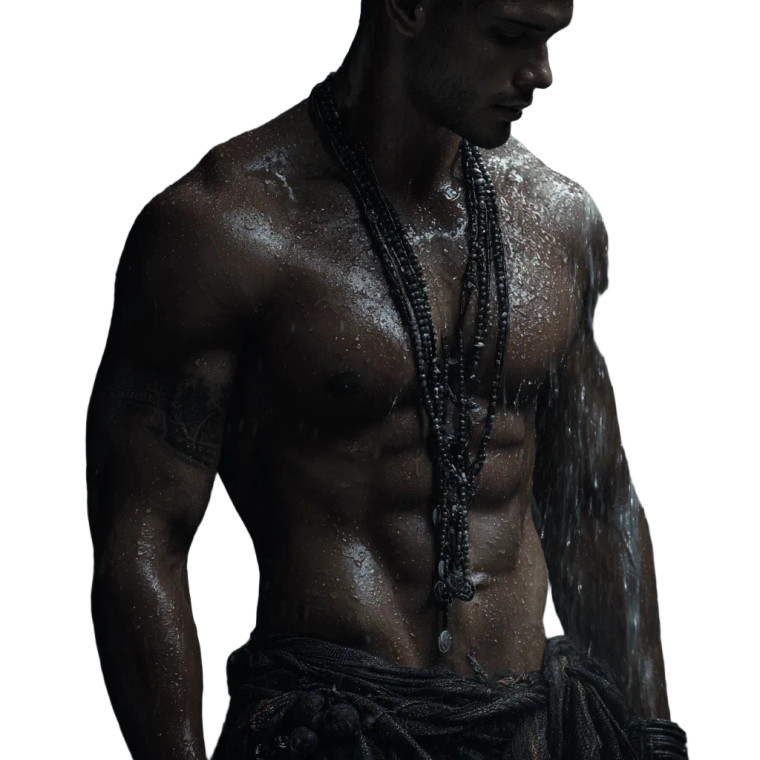 Muscular Man Waterfall Vinyl Car Decal Sticker – Waterproof & UV-Resistant 3.4133333333333336"