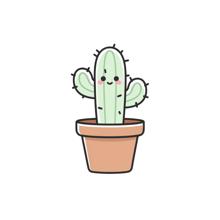 Potted Cactus Vinyl Car Decal Sticker – Waterproof & UV-Resistant 6.826666666666667"