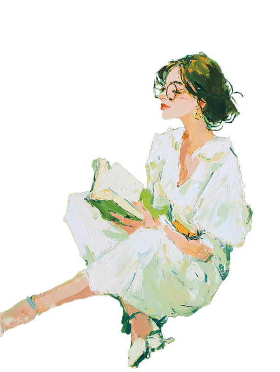 Girl Reading Book V16 Vinyl Car Decal Sticker – Waterproof & UV-Resistant 4.1066666666666665"