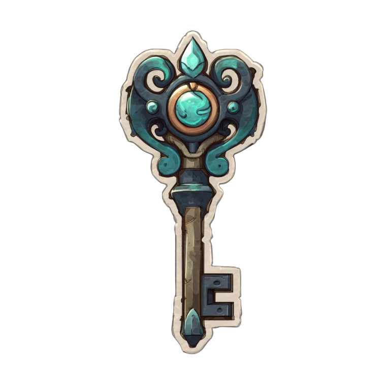 Stylised Key Sticker Vinyl Car Decal Sticker – Waterproof & UV-Resistant 3.4133333333333336"