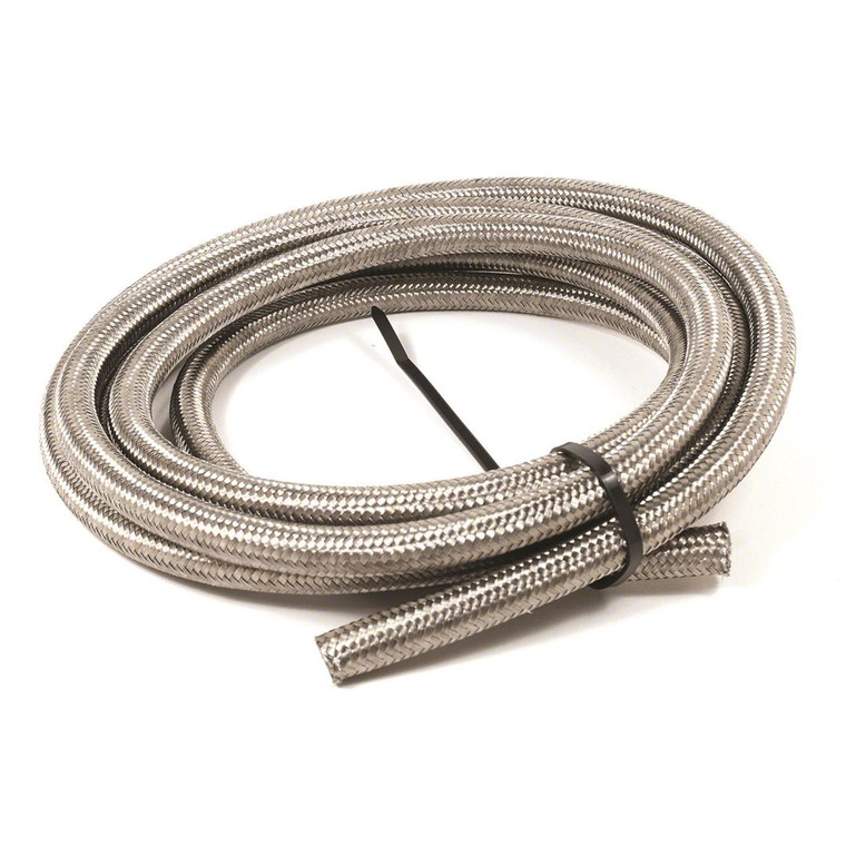 High Performance -10AN Braided Hose | For Hydrocarbon/Alcohol Fuels/Oil/Coolant | 20ft Stainless Steel Braid