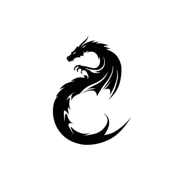 Stylized Dragon Silhouette Vinyl Car Decal Sticker – Waterproof & UV-Resistant 3.4133333333333336"