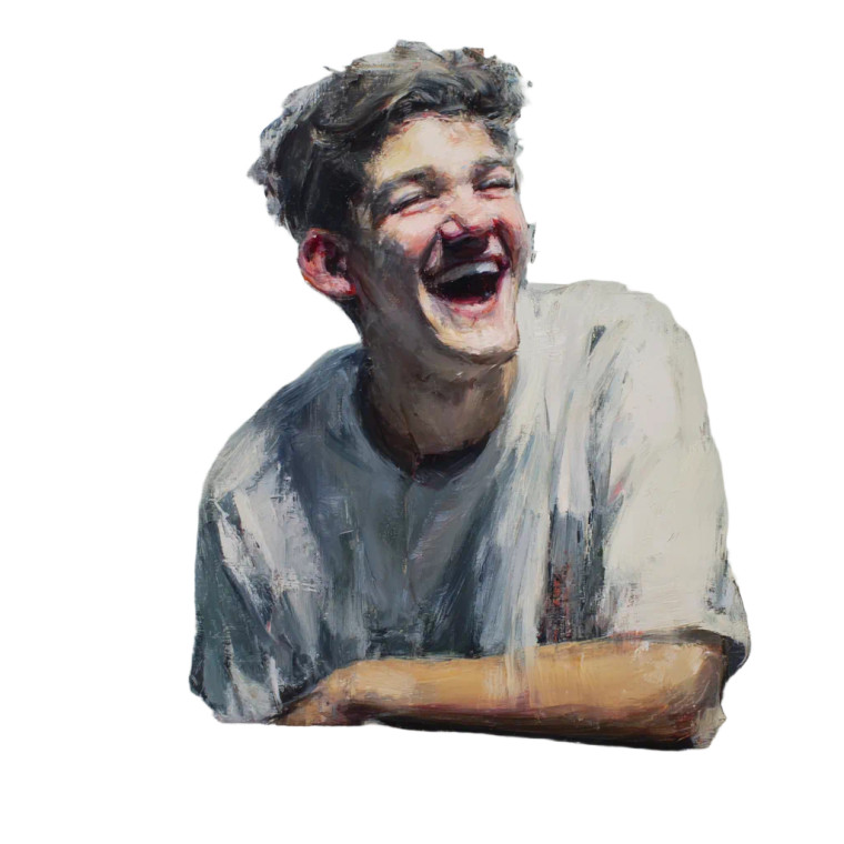 Laughing Portrait Vinyl Car Decal Sticker – Waterproof & UV-Resistant 6.826666666666667"