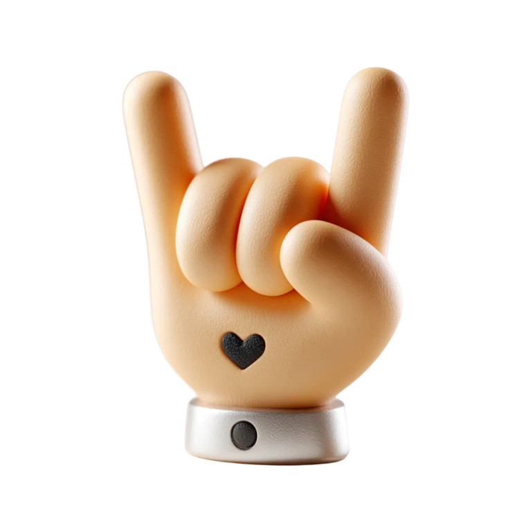 Rock Hand Icon Vinyl Car Decal Sticker – Waterproof & UV-Resistant 3.4133333333333336"