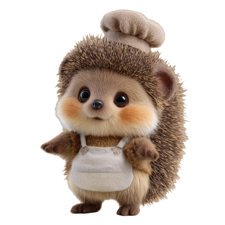 Chef Hedgehog V2 Vinyl Car Decal Sticker – Waterproof & UV-Resistant 6.826666666666667"