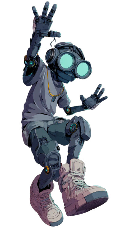 Funky Robot Dance V2 Vinyl Car Decal Sticker – Waterproof & UV-Resistant 9.706666666666667"