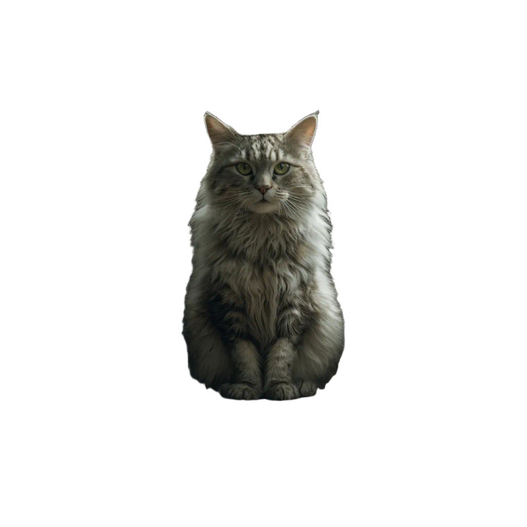 Fluffy Throne Cat Vinyl Car Decal Sticker – Waterproof & UV-Resistant 3.4133333333333336"