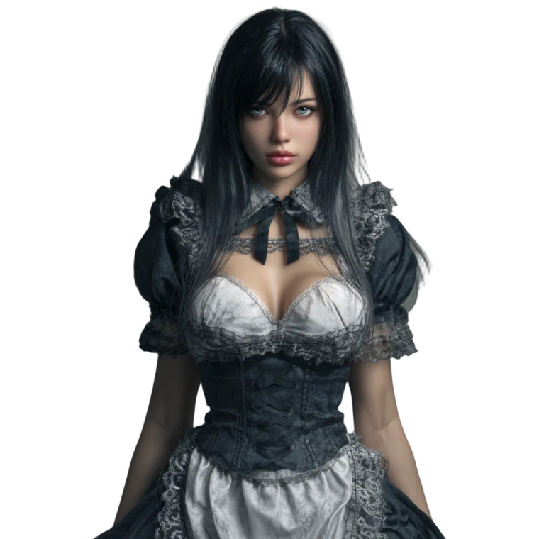 Elegant Maid Portrait Vinyl Car Decal Sticker – Waterproof & UV-Resistant 6.826666666666667"