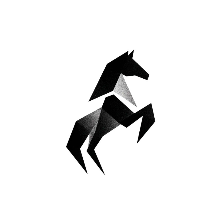 Geometric Horse Logo V2 Vinyl Car Decal Sticker – Waterproof & UV-Resistant 3.4133333333333336"