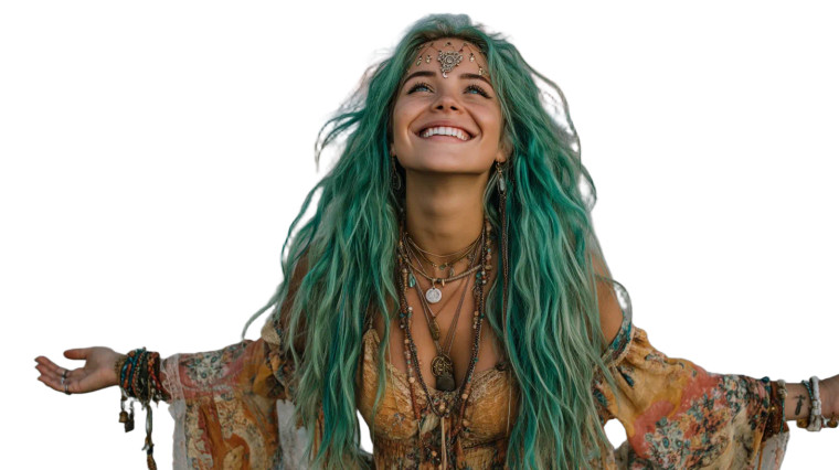 Green-Haired Woman V9 Vinyl Car Decal Sticker – Waterproof & UV-Resistant 5.4