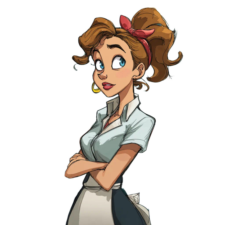 Flo The Waitress Vinyl Car Decal Sticker – Waterproof & UV-Resistant 3.4133333333333336"