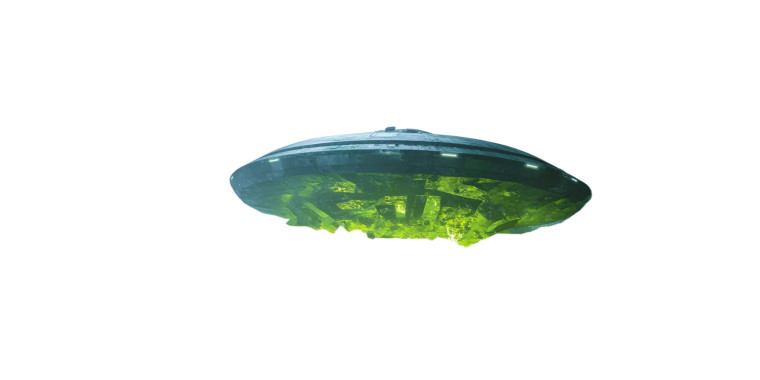 Alien Saucer Ice Vinyl Car Decal Sticker – Waterproof & UV-Resistant 5.12"