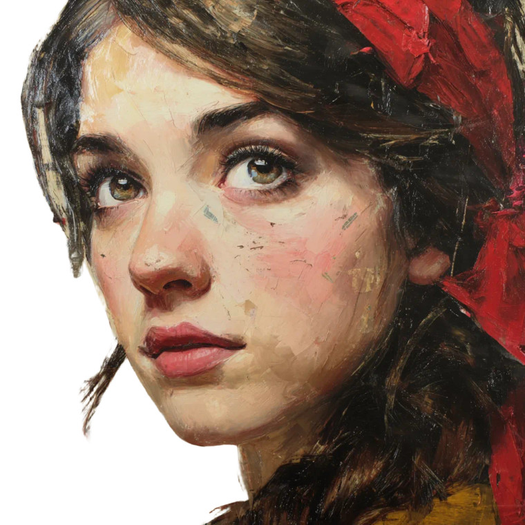 Dramatic Impressionist Portrait Vinyl Car Decal Sticker – Waterproof & UV-Resistant 3.4133333333333336"