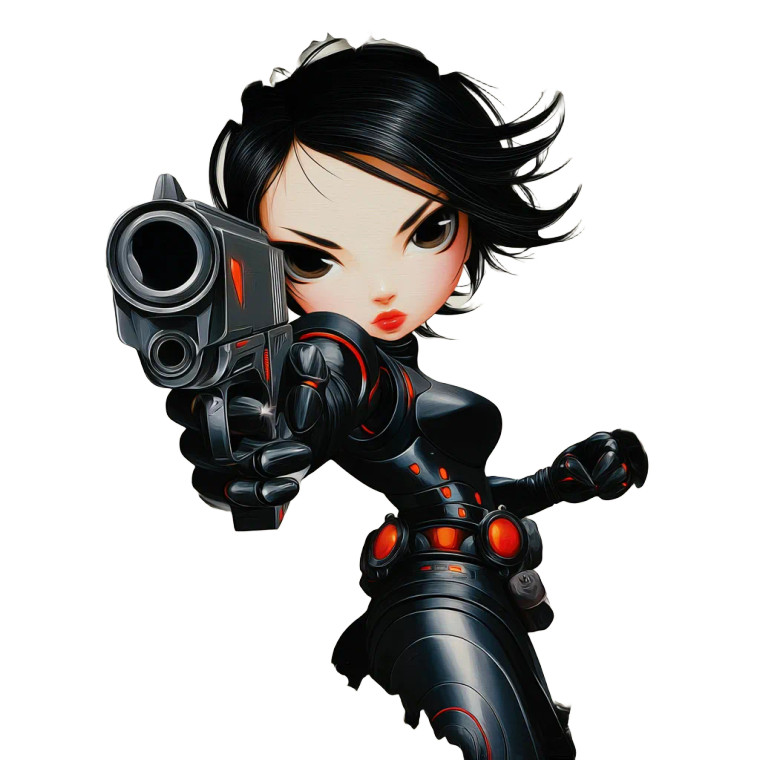 Futuristic Warrior Woman V17 Vinyl Car Decal Sticker – Waterproof & UV-Resistant 3.4133333333333336"