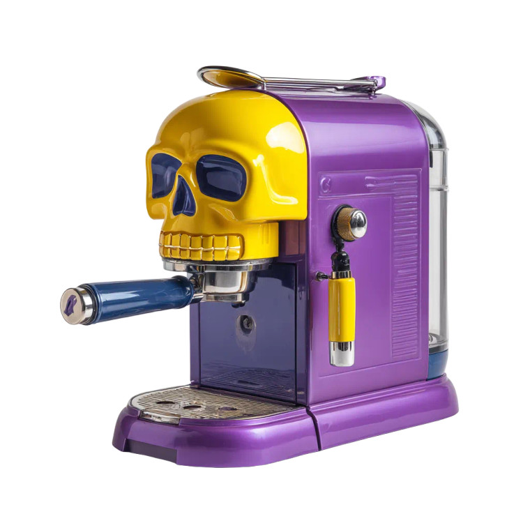 Skull Coffee Maker Vinyl Car Decal Sticker – Waterproof & UV-Resistant 3.4133333333333336"