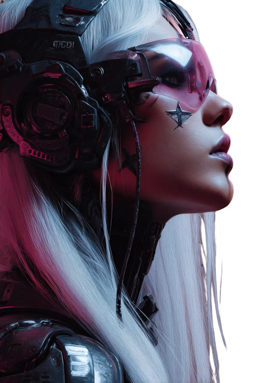 Cyberpunk Cyber Girl Vinyl Car Decal Sticker – Waterproof & UV-Resistant 4.4