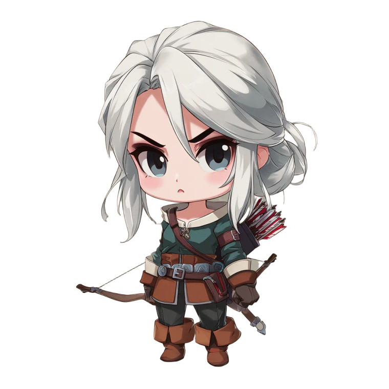 Chibi Ciri Vinyl Car Decal Sticker – Waterproof & UV-Resistant 3.4133333333333336"