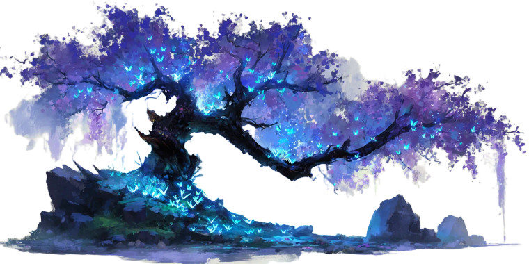 Bioluminescent Petrified Tree Vinyl Car Decal Sticker – Waterproof & UV-Resistant 5.12"