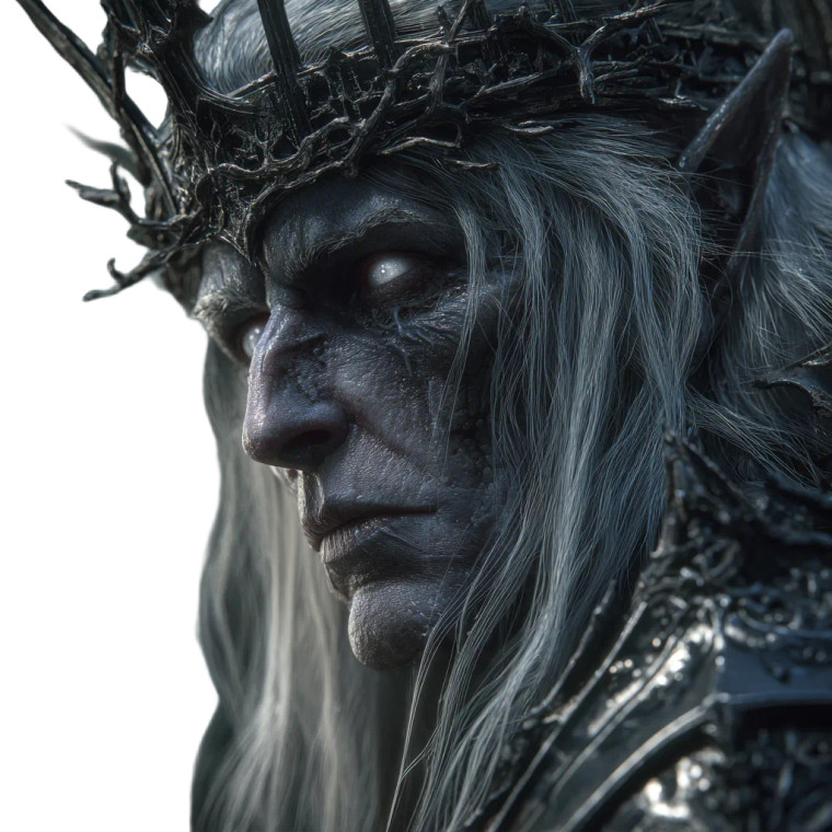 Undead Dark Elf King Vinyl Car Decal Sticker – Waterproof & UV-Resistant 3.4133333333333336"