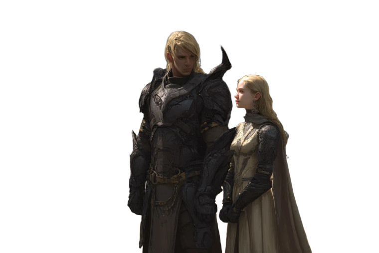 Armored Fantasy Duo Vinyl Car Decal Sticker – Waterproof & UV-Resistant 2.986666666666667"