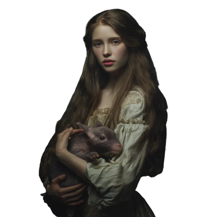 Fantasy Woman Holding Animal Vinyl Car Decal Sticker – Waterproof & UV-Resistant 3.4133333333333336"