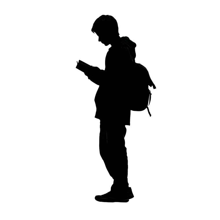 Reading Teenager Silhouette Vinyl Car Decal Sticker – Waterproof & UV-Resistant 3.4133333333333336"