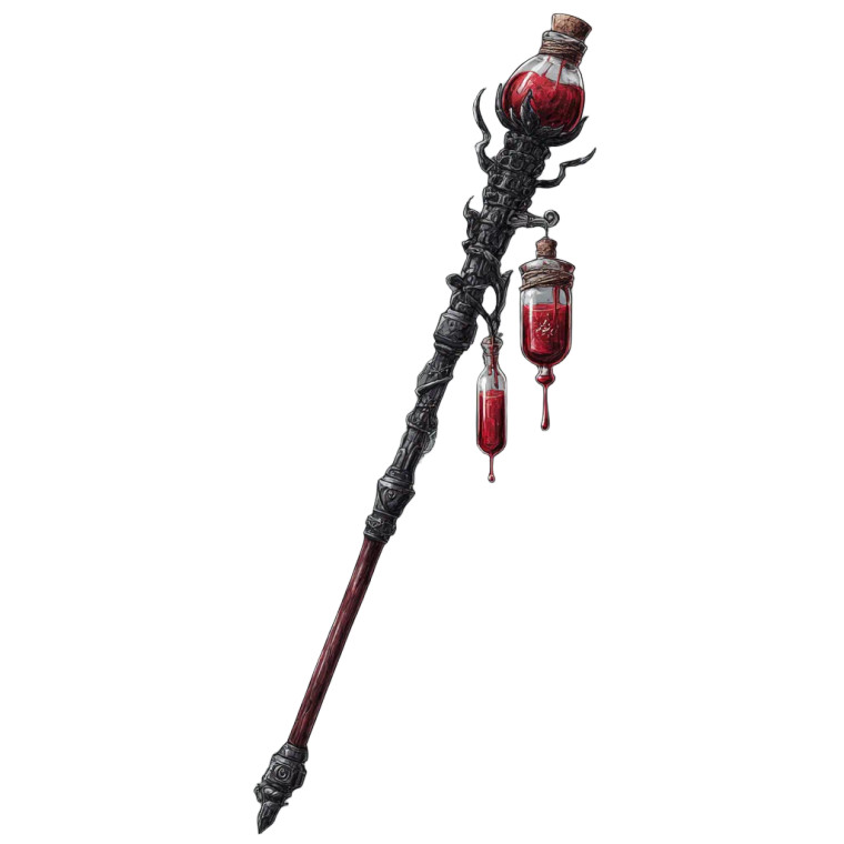 Vampire Wizard Staff Vinyl Car Decal Sticker – Waterproof & UV-Resistant 3.4133333333333336"