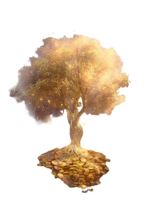 Golden Money Tree V2 Vinyl Car Decal Sticker – Waterproof & UV-Resistant 4.4