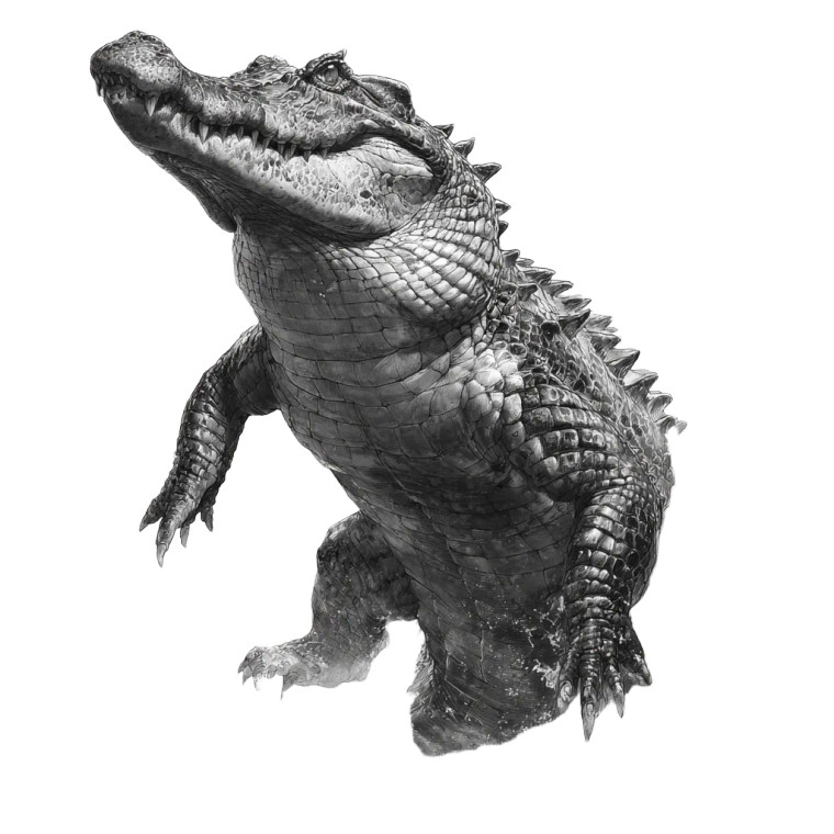 Aggressive Crocodile Leap Vinyl Car Decal Sticker – Waterproof & UV-Resistant 3.4133333333333336"