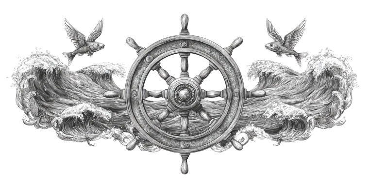 Ancient Ship'S Helm Vinyl Car Decal Sticker – Waterproof & UV-Resistant 5.12"