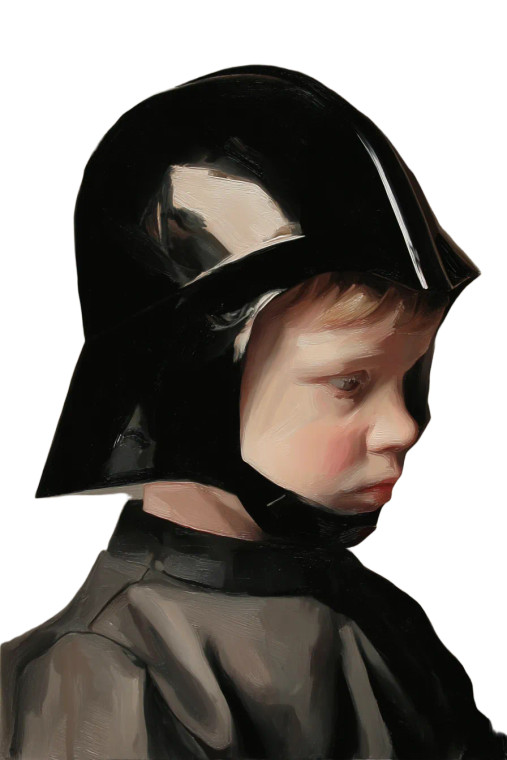 Child Vader Mask Vinyl Car Decal Sticker – Waterproof & UV-Resistant 4.4