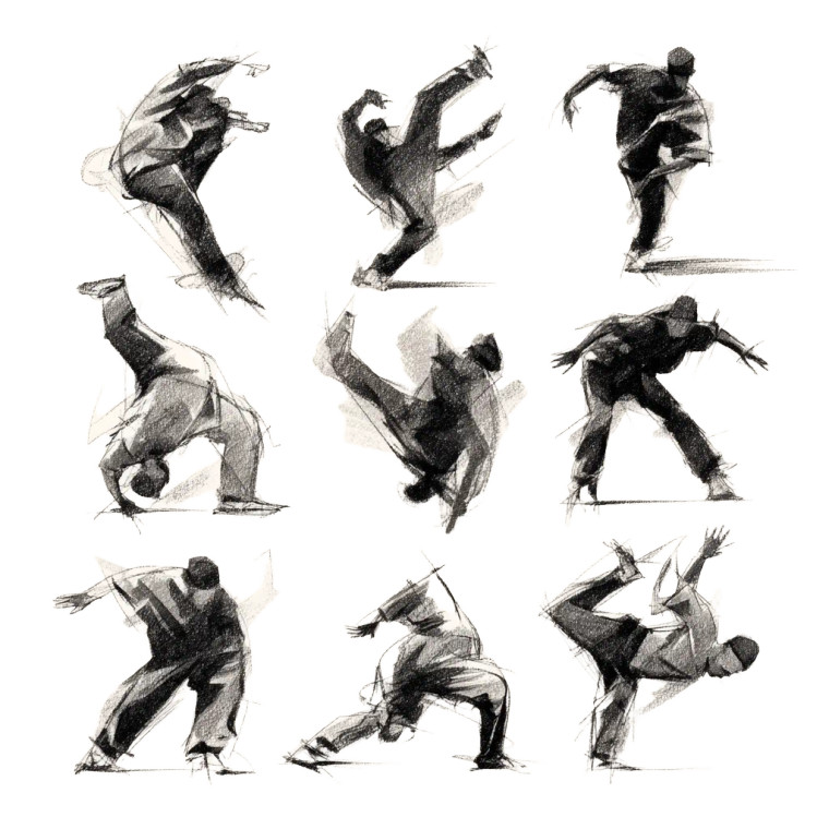 Breakdancing Sketches Vinyl Car Decal Sticker – Waterproof & UV-Resistant 6.826666666666667"