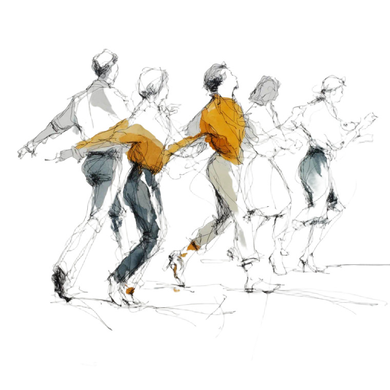 Dancing Line Drawing Vinyl Car Decal Sticker – Waterproof & UV-Resistant 6.826666666666667"