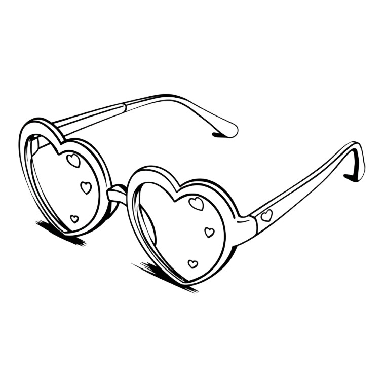 Heart-Shaped Glasses Vinyl Car Decal Sticker – Waterproof & UV-Resistant 3.4133333333333336"