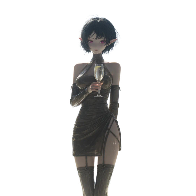 Anime Elf Woman V2 Vinyl Car Decal Sticker – Waterproof & UV-Resistant 3.4133333333333336"