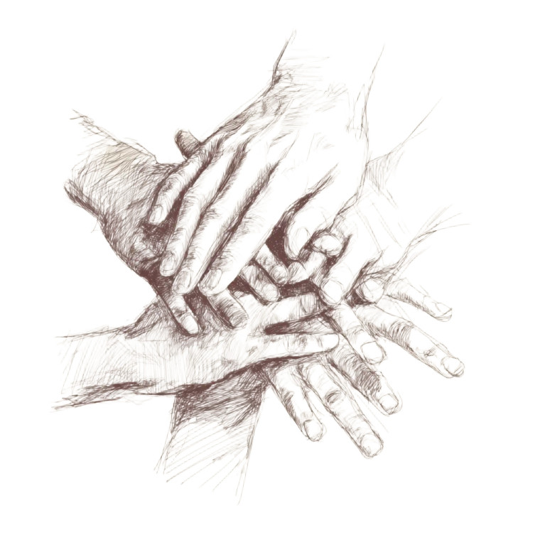 Sketch Hands Vinyl Car Decal Sticker – Waterproof & UV-Resistant 6.826666666666667"