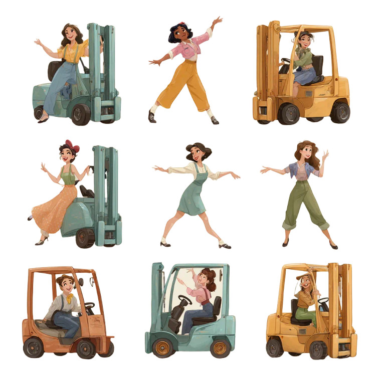 Dancing Ladies Illustration Vinyl Car Decal Sticker – Waterproof & UV-Resistant 3.4133333333333336"