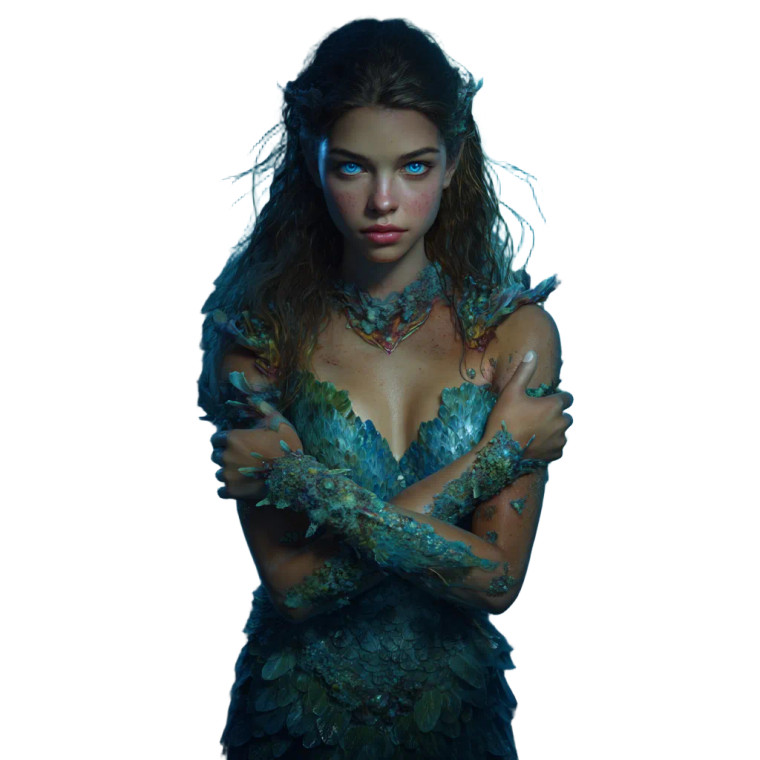 Alien Mermaid Portrait Vinyl Car Decal Sticker – Waterproof & UV-Resistant 3.4133333333333336"